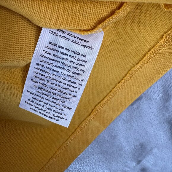 Tommy Jeans Womens Preppy Casual T-Shirt Sz S or M Yellow Short Sleeve Crew Neck - Picture 4 of 10